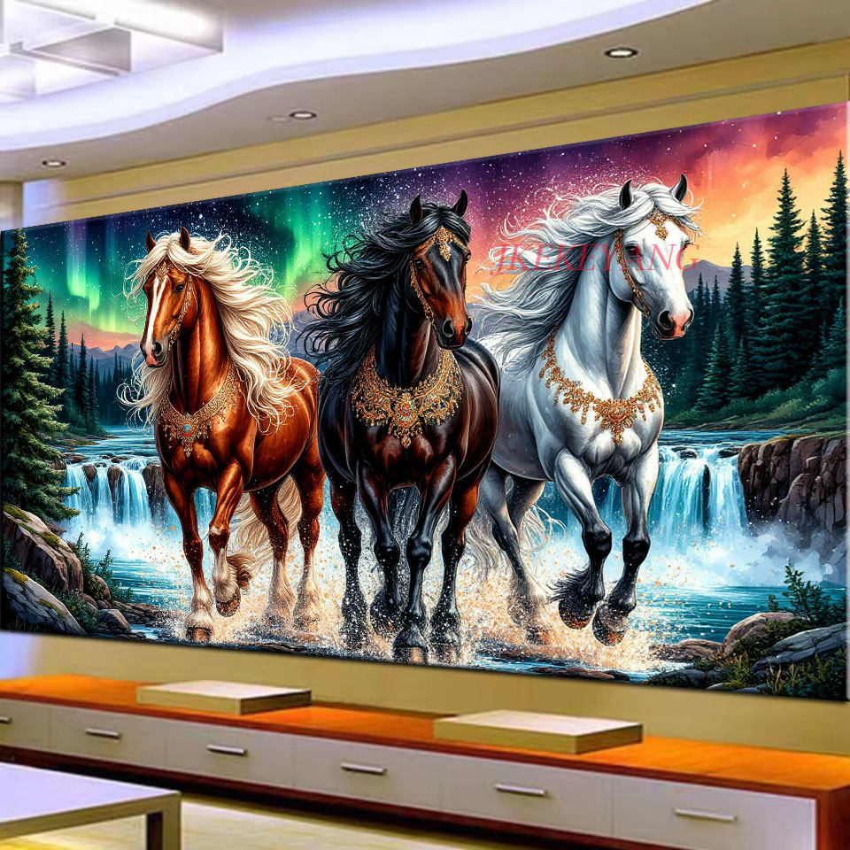 Photo Mosaic Print - Beautiful Forest River Horse Picture DIY