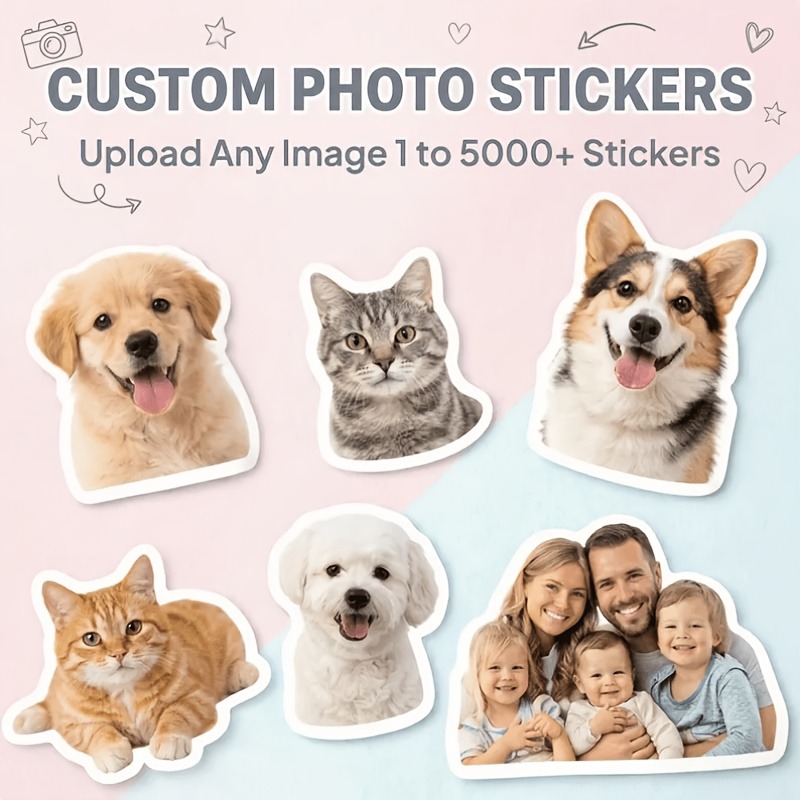 Pet Portrait Custom - Custom Cut stickers, Custom Photo stickers,