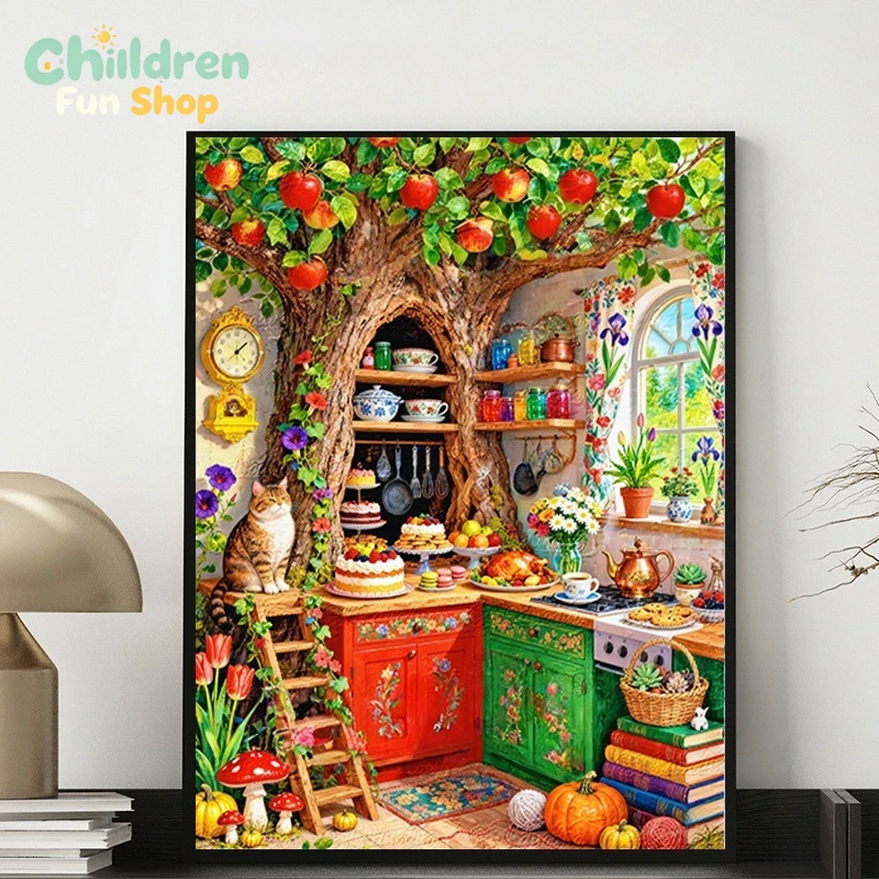 Whimsical Tree‑Hollow Kitchen  - Photo Mosaic Print review and price